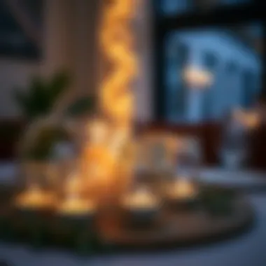 Tealight candle jars arranged for a festive event setting