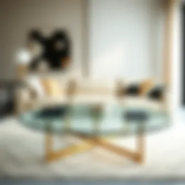 Modern Elegance in Glass Tables Elegant three-piece round glass coffee table set in a modern living room