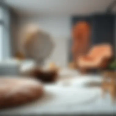 Diverse styles of fluffy rugs displayed in a chic interior