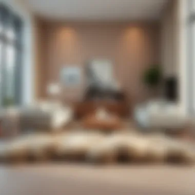 Luxurious fluffy rug adding elegance to a modern living room