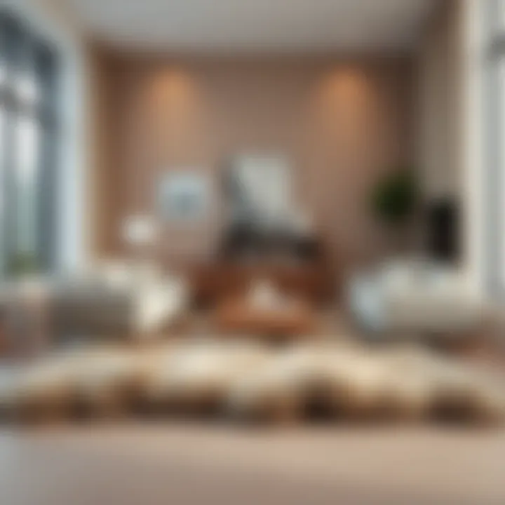 Luxurious fluffy rug adding elegance to a modern living room