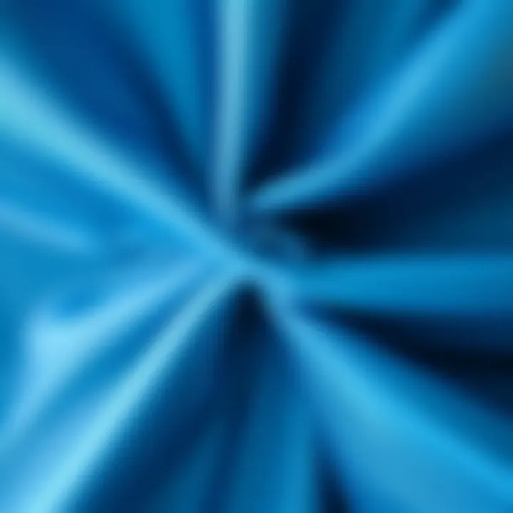 The Texture of Blue Faux Silk Fabric Close-up of the texture of blue faux silk fabric