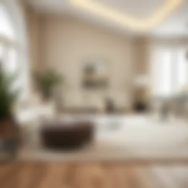 Elegant Cream Beige Rug in Modern Living Room Elegant cream beige rug in a modern living room setting