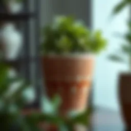 Elegant ceramic plant pot with intricate designs