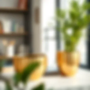 Modern Metallic Plant Pot Modern metallic plant pot showcasing minimalist style