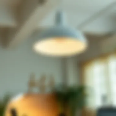 Enhancing Workspace with Style Stylish white ceiling fixture enhancing workspace productivity