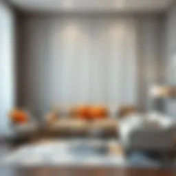 Elegant silver sheer drapery enhancing a modern living space