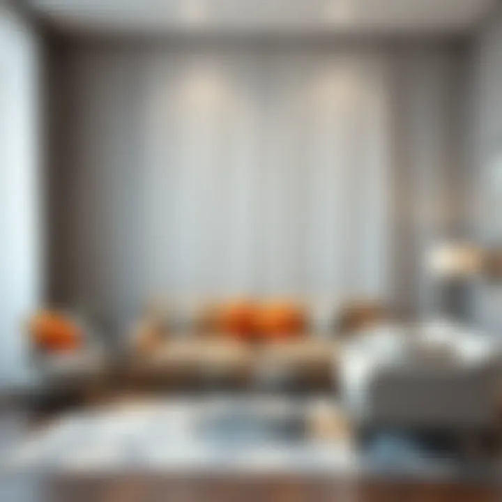 Elegant silver sheer drapery enhancing a modern living space