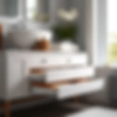 Functional Organization of White Drawers Well-organized white bathroom drawers enhancing functionality