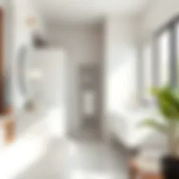 Sleek white bathroom drawers in a modern setting