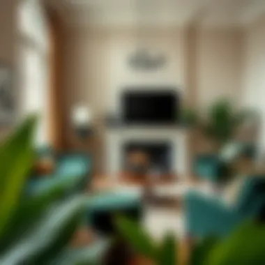 Creative dark green accent pieces in a beautifully arranged room