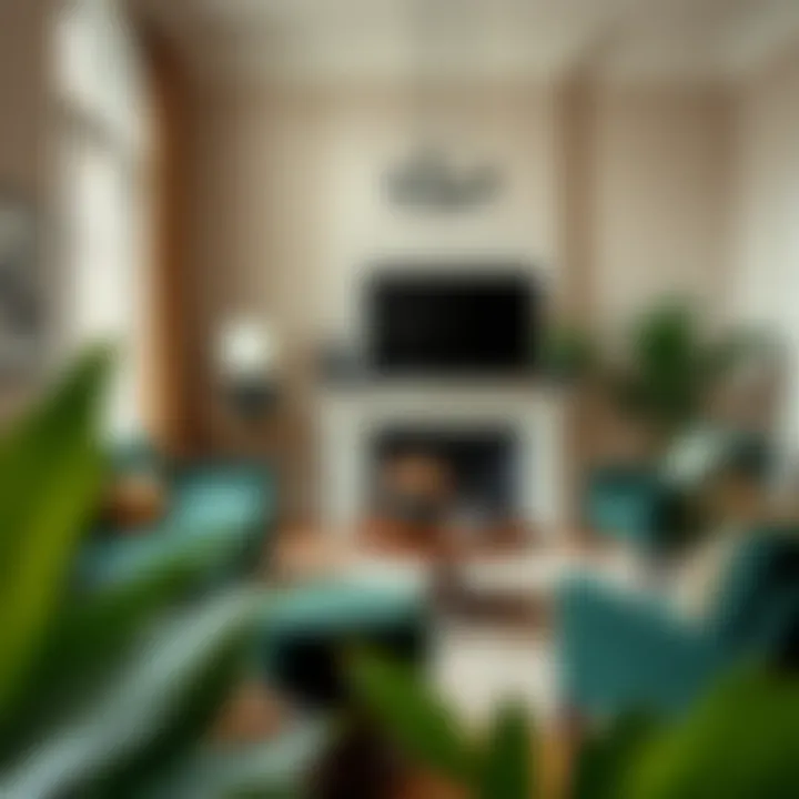 Creative dark green accent pieces in a beautifully arranged room