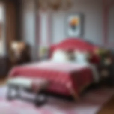 Elegant bedroom decor with coordinated bedding and accessories