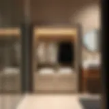 Sleek built-in clothes hamper design in a modern bathroom