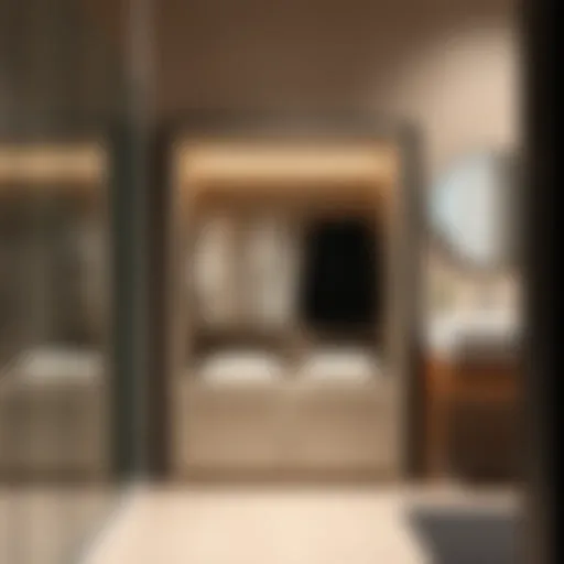 Sleek built-in clothes hamper design in a modern bathroom