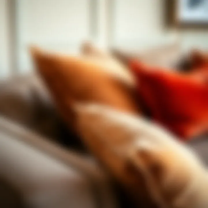 Close-up of luxurious fabric on a stylish settee