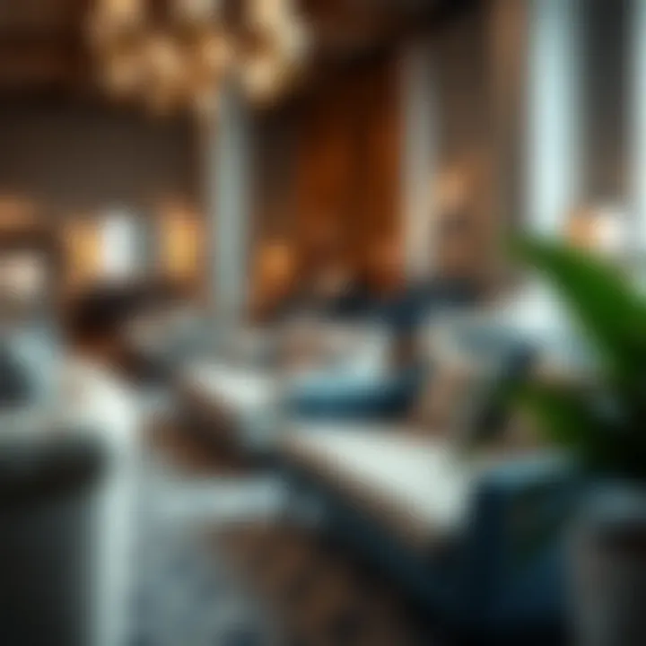 Different styles of settees displayed in an elegant showroom