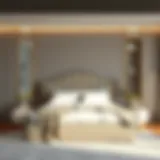 Elegant double bed with a stylish headboard in a modern bedroom setting