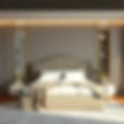 Elegant double bed with a stylish headboard in a modern bedroom setting