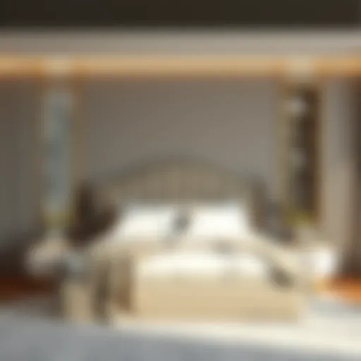 Elegant double bed with a stylish headboard in a modern bedroom setting