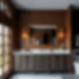 Elegant Dark Oak Bathroom Vanity Design Elegant dark oak bathroom vanity design