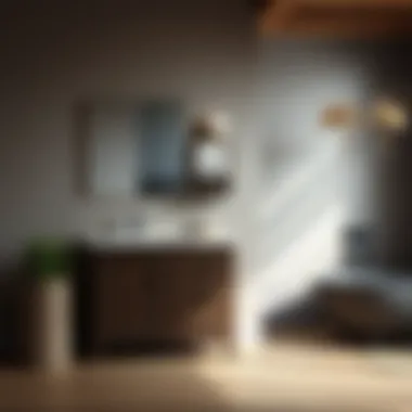 Stylish Dark Oak Vanity in a Modern Bathroom Stylish dark oak vanity in a modern bathroom