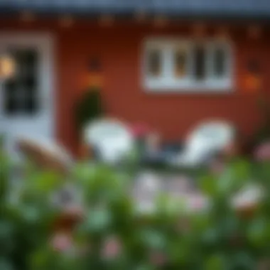 Compact folding patio furniture arranged for a cozy gathering