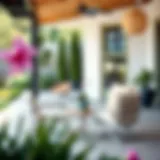 Elegant folding patio set in a modern outdoor space