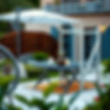 Stylishly designed folding patio set enhancing garden aesthetics