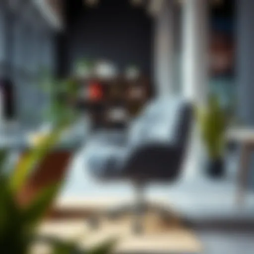 Luxurious Fuzzy Rolling Chair in Office Luxurious fuzzy rolling chair in a modern office setting