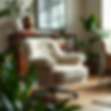 Stylish Fuzzy Rolling Chair in Home Decor Stylish fuzzy rolling chair enhancing home decor