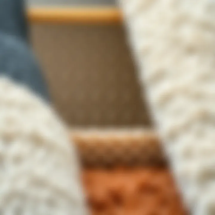 Luxurious textures of various bathroom rug materials