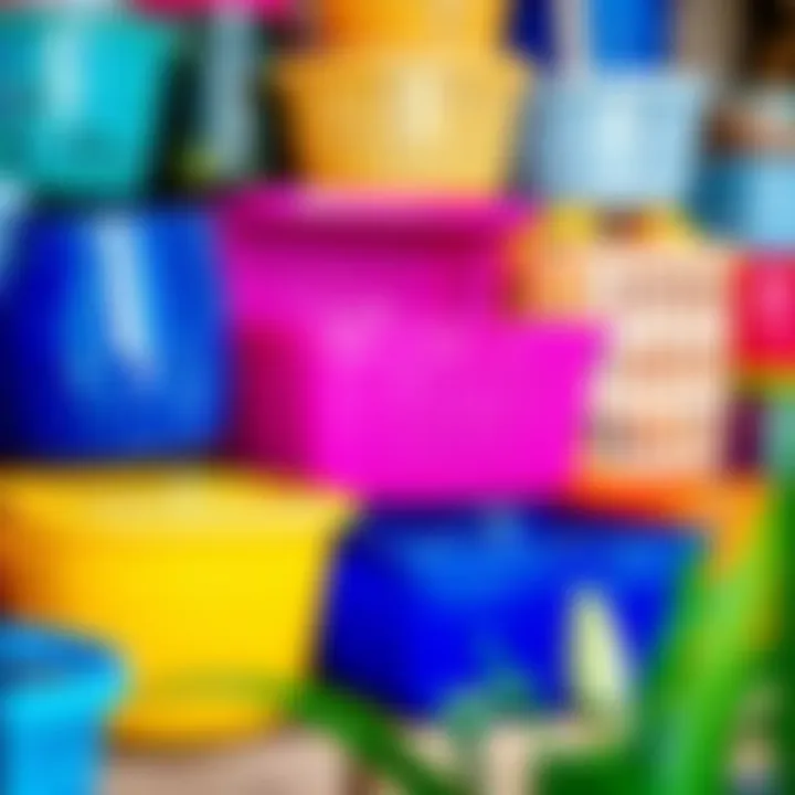 Vibrant Collection of Acrylic Baskets A colorful arrangement of various acrylic baskets