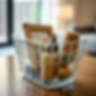 Elegance in Acrylic: Decorative Use A close-up shot of an acrylic basket with decorative items