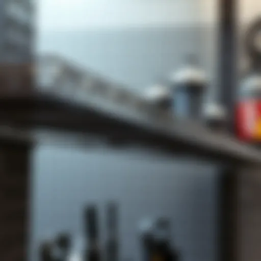 Intricate Design of Metal Tool Shelves A detailed close-up of a metal tool shelf showcasing organizational features.