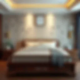 Traditional Korean bed setup with elegant bedding