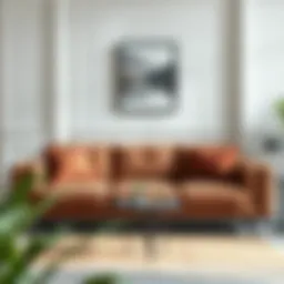 Stylish three-seater sofa arrangement in a modern living room