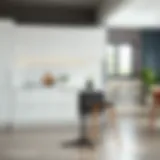 Modern tall bistro table in a sleek kitchen setting