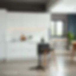 Modern tall bistro table in a sleek kitchen setting