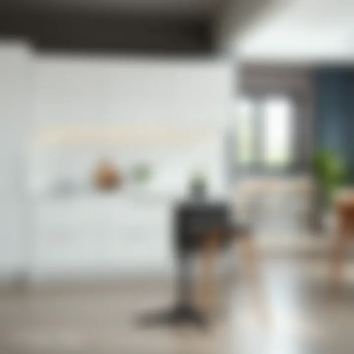 Modern tall bistro table in a sleek kitchen setting