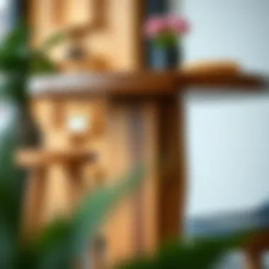 Contemporary tall bistro table made of reclaimed wood