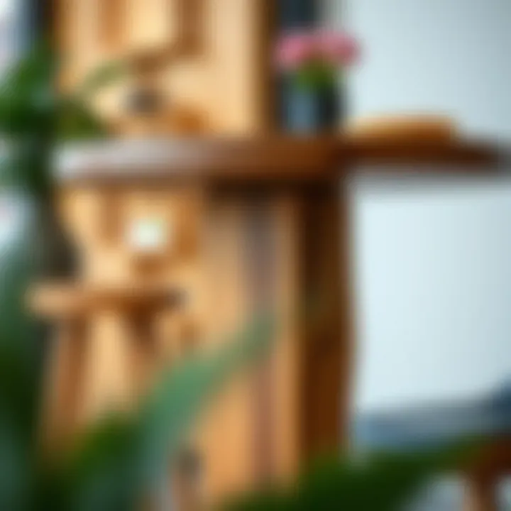 Contemporary tall bistro table made of reclaimed wood