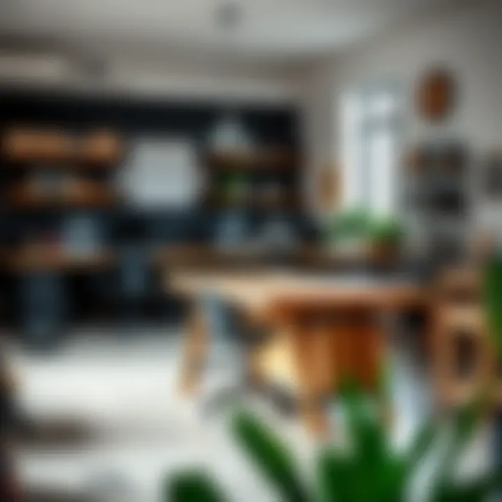 A creatively modified used workbench integrated into a modern workspace.