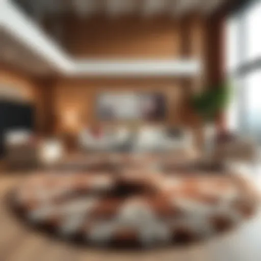 A luxurious 6ft rug enhancing a modern living room