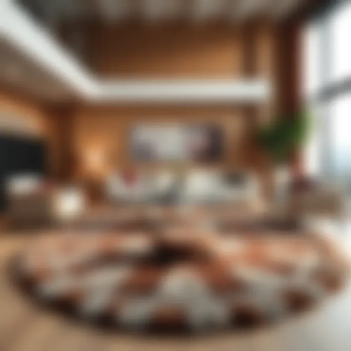 A luxurious 6ft rug enhancing a modern living room