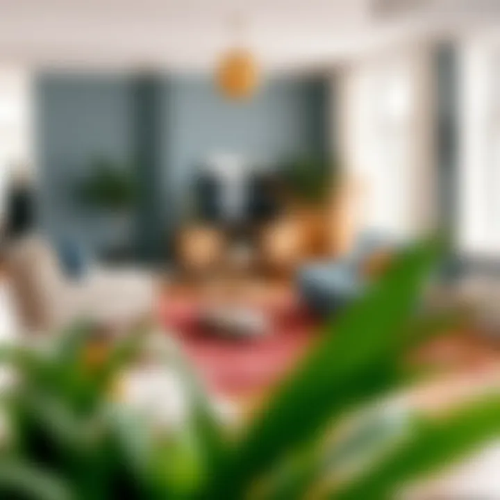 A well-styled room showcasing the placement of a 6ft rug