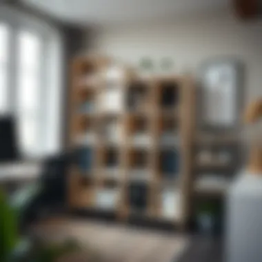 Home Office Organization Featuring 6 Cubby Shelf Functional 6 cubby shelf in an organized home office