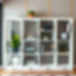 Modern 6 cubby shelf with decorative items and books