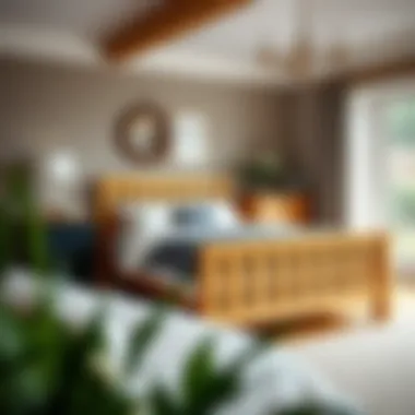 Stylish bedroom featuring a pine single bed frame