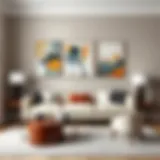 A stunning five-piece wall art arrangement showcasing abstract designs.